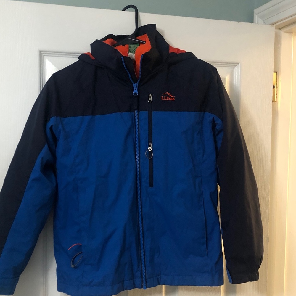 L.L. Bean Kids Raincoat in Blue and Black